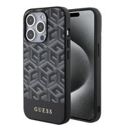 Husa premium pentru  iPhone 15 Pro compatibila MagSafe Guess Luxury Series - Gri inchis