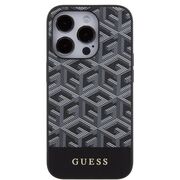 Husa premium pentru  iPhone 15 Pro compatibila MagSafe Guess Luxury Series - Gri inchis