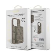 Husa premium pentru  iPhone 15 Pro compatibila MagSafe Guess Luxury Series - Maro
