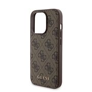 Husa premium pentru  iPhone 15 Pro compatibila MagSafe Guess Luxury Series - Maro