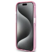 Husa premium pentru  iPhone 15 Pro compatibila MagSafe Guess Luxury Series - Roz neon