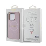 Husa premium pentru  iPhone 15 Pro compatibila MagSafe Guess Luxury Series - Roz pal