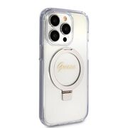 Husa premium pentru  iPhone 15 Pro compatibila MagSafe Guess Luxury Series - Transparent