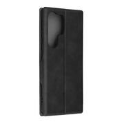 Husa tip carte pentru Samsung Galaxy S25 Ultra Smart Wallet fata - spate protectie 360 - Negru