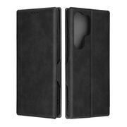 Husa tip carte pentru Samsung Galaxy S25 Ultra Smart Wallet fata - spate protectie 360 - Negru