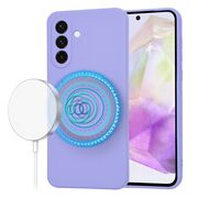 Husa pentru  Samsung Galaxy A36 Liquid Silicone cu MagSafe, subțire, captusita cu microfibra, anti amprentă, protectie cameră foto, Lavanda