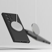 Husa pentru  Samsung Galaxy A56 Liquid Silicone cu MagSafe, subțire, captusita cu microfibra, anti amprentă, protectie cameră foto, Bordeaux