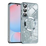 Husa pentru  Samsung Galaxy A56 cu MagSafe Sparkle Glare Detachable Layer, cu protectie lentile - Albastru deschis