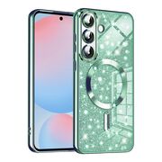 Husa pentru  Samsung Galaxy A56 cu MagSafe Sparkle Glare Detachable Layer, cu protectie lentile - Verde deschis