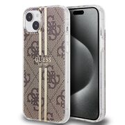 Husa premium  iPhone 15 Plus pentru Guess Elegance Series - Maro deschis