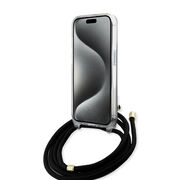 Husa premium  iPhone 15 Pro pentru Guess Elegance Series - Gri inchis