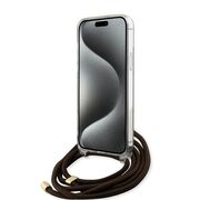 Husa premium  iPhone 15 Pro pentru Guess Elegance Series - Maro