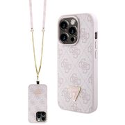 Husa premium  iPhone 15 Pro pentru Guess Elegance Series - Roz neon
