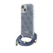 Husa premium  iPhone 15 pentru Guess Elegance Series - Albastru deschis