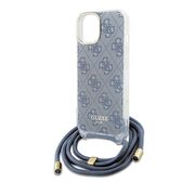 Husa premium  iPhone 15 pentru Guess Elegance Series - Albastru deschis