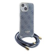 Husa premium  iPhone 15 pentru Guess Elegance Series - Albastru deschis