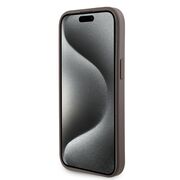 Husa premium  iPhone 15 pentru Guess Elegance Series - Maro inchis