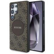 Husa premium pentru  Samsung Galaxy S25 Ultra compatibila MagSafe Guess Luxury Series - Maro