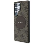 Husa premium pentru  Samsung Galaxy S25 Ultra compatibila MagSafe Guess Luxury Series - Maro