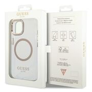 Husa premium pentru  iPhone 15 Plus compatibila MagSafe Guess Luxury Series - Ice