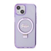 Husa premium pentru  iPhone 15 Plus compatibila MagSafe Guess Luxury Series - Lavanda