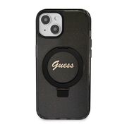 Husa premium pentru  iPhone 15 Plus compatibila MagSafe Guess Luxury Series - Negru darth vader