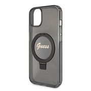 Husa premium pentru  iPhone 15 Plus compatibila MagSafe Guess Luxury Series - Negru darth vader