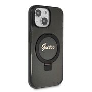 Husa premium pentru  iPhone 15 Plus compatibila MagSafe Guess Luxury Series - Negru darth vader