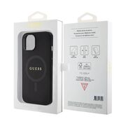 Husa premium pentru  iPhone 15 Plus compatibila MagSafe Guess Luxury Series - Negru