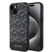 Husa premium pentru  iPhone 15 compatibila MagSafe Guess Luxury Series - Gri inchis