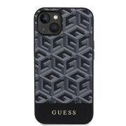 Husa premium pentru  iPhone 15 compatibila MagSafe Guess Luxury Series - Gri inchis