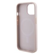 Husa premium pentru  iPhone 15 compatibila MagSafe Guess Luxury Series - Roz pal