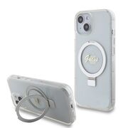 Husa premium pentru  iPhone 15 compatibila MagSafe Guess Luxury Series - Transparent