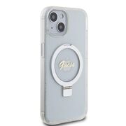 Husa premium pentru  iPhone 15 compatibila MagSafe Guess Luxury Series - Transparent