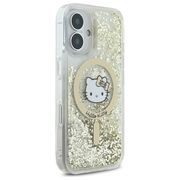 Husa premium pentru  iPhone 16 - Hello Kitty compatibila MagSafe - Auriu