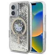 Husa premium pentru  iPhone 16 - Hello Kitty compatibila MagSafe - Negru auriu