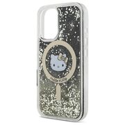 Husa premium pentru  iPhone 16 - Hello Kitty compatibila MagSafe - Negru auriu