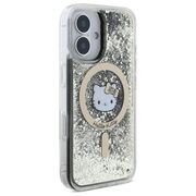 Husa premium pentru  iPhone 16 - Hello Kitty compatibila MagSafe - Negru auriu