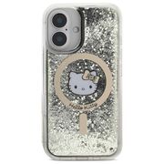 Husa premium pentru  iPhone 16 - Hello Kitty compatibila MagSafe - Negru auriu