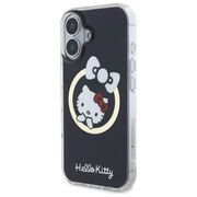 Husa premium pentru  iPhone 16 - Hello Kitty compatibila MagSafe - Negru denim