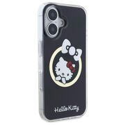Husa premium pentru  iPhone 16 - Hello Kitty compatibila MagSafe - Negru denim