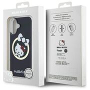 Husa premium pentru  iPhone 16 - Hello Kitty compatibila MagSafe - Negru denim