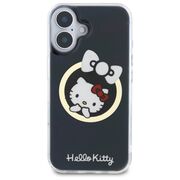 Husa premium pentru  iPhone 16 - Hello Kitty compatibila MagSafe - Negru denim
