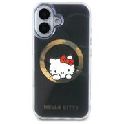 Husa premium pentru  iPhone 16 - Hello Kitty compatibila MagSafe - Negru