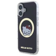 Husa premium pentru  iPhone 16 - Hello Kitty compatibila MagSafe - Negru