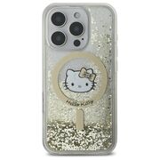 Husa premium pentru  iPhone 16 Pro - Hello Kitty compatibila MagSafe - Auriu