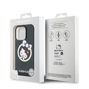 Husa premium pentru  iPhone 16 Pro - Hello Kitty compatibila MagSafe - Negru denim