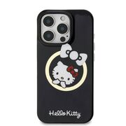 Husa premium pentru  iPhone 16 Pro - Hello Kitty compatibila MagSafe - Negru denim