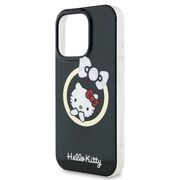 Husa premium pentru  iPhone 16 Pro - Hello Kitty compatibila MagSafe - Negru denim