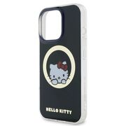 Husa premium pentru  iPhone 16 Pro - Hello Kitty compatibila MagSafe - Negru